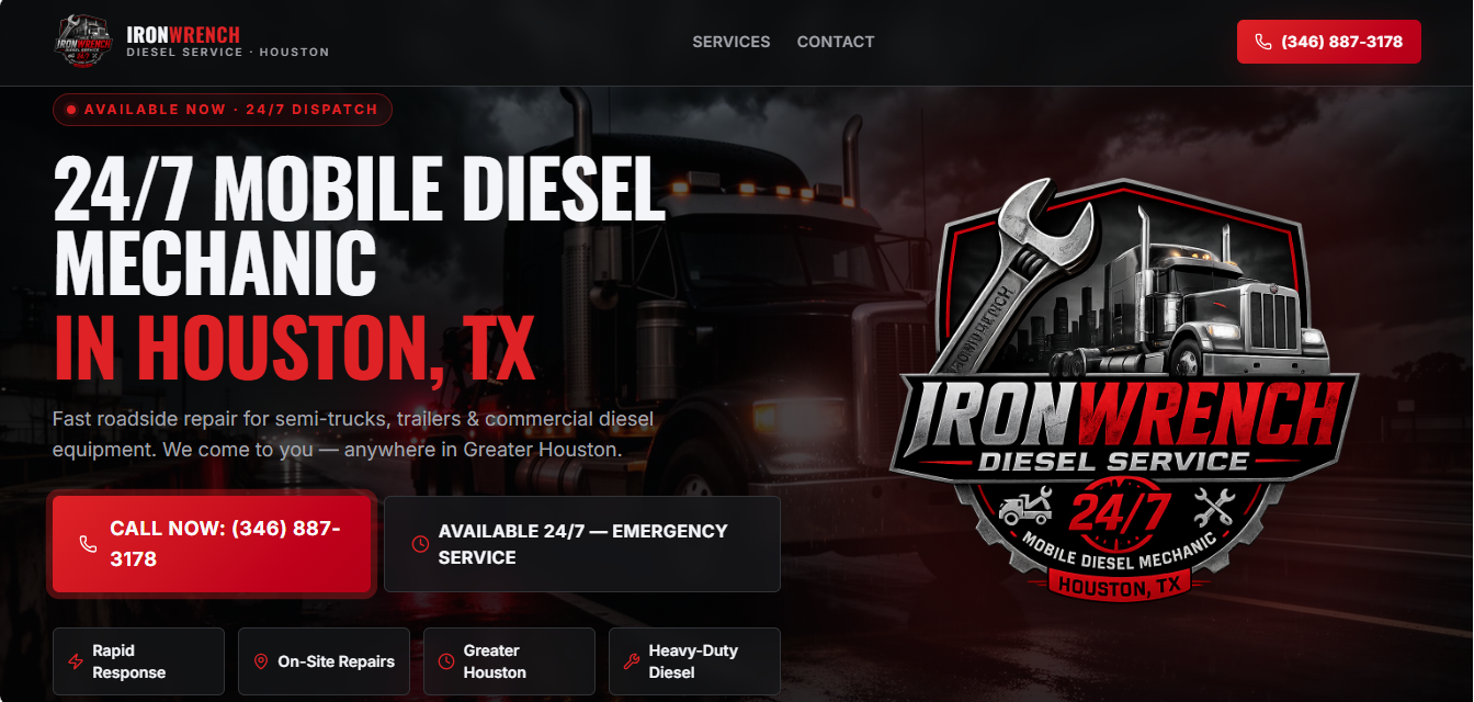 Iron Wrench Diesel website screenshot